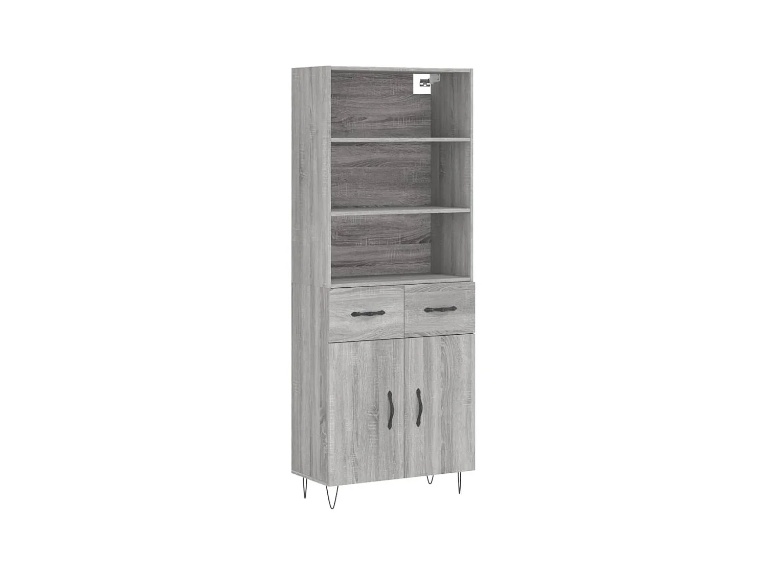 Buffet haut Sonoma gris 69,5x34x180 cm Bois d'ingénierie