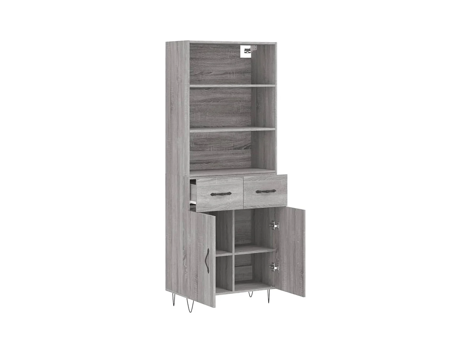 Buffet haut Sonoma gris 69,5x34x180 cm Bois d'ingénierie