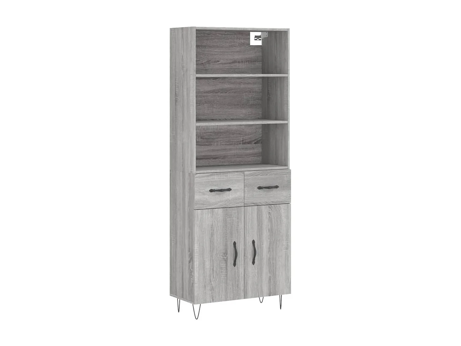 Buffet haut Sonoma gris 69,5x34x180 cm Bois d'ingénierie