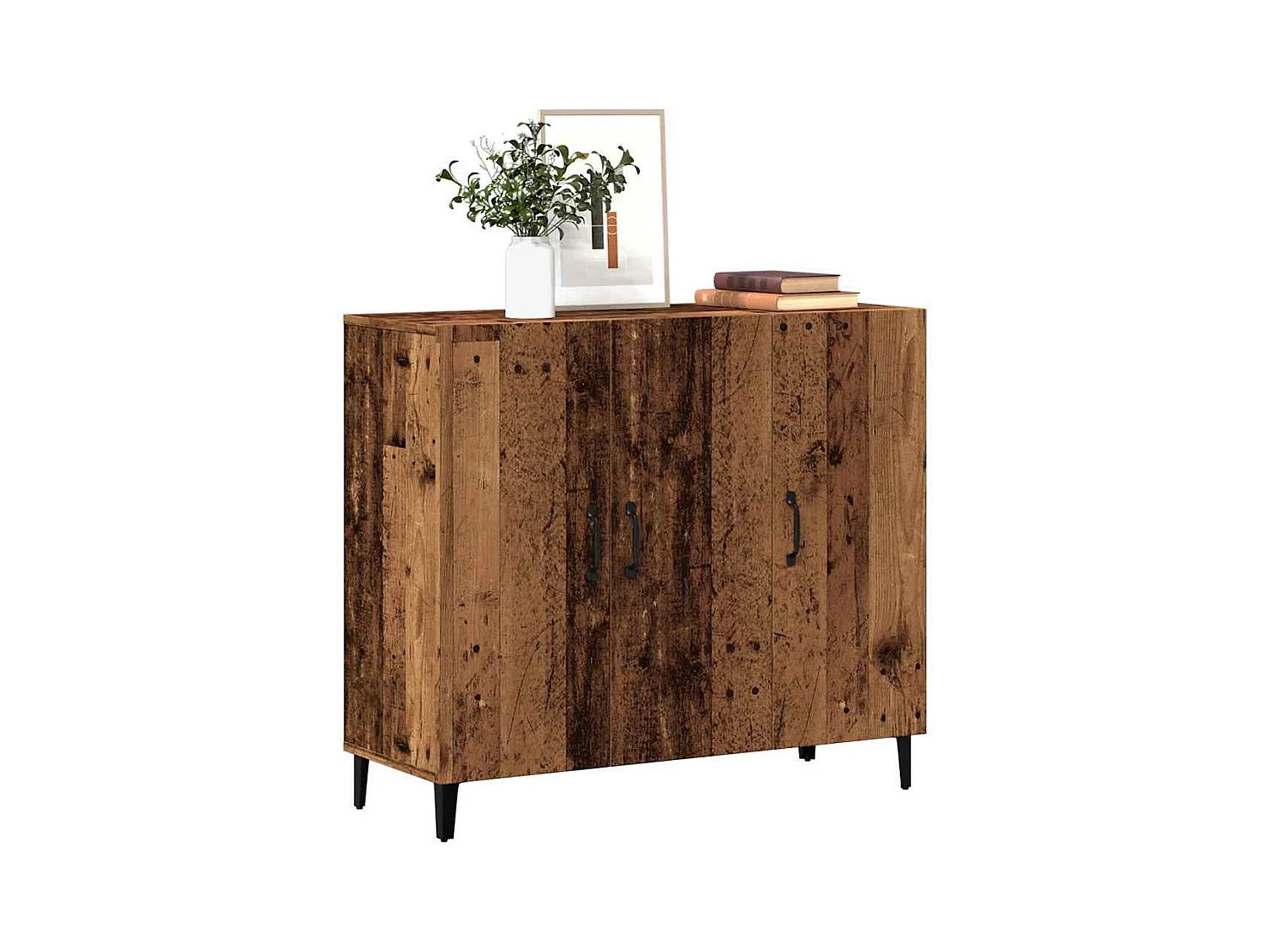Buffet vieux bois 90x34x80 cm bois d'ingénierie