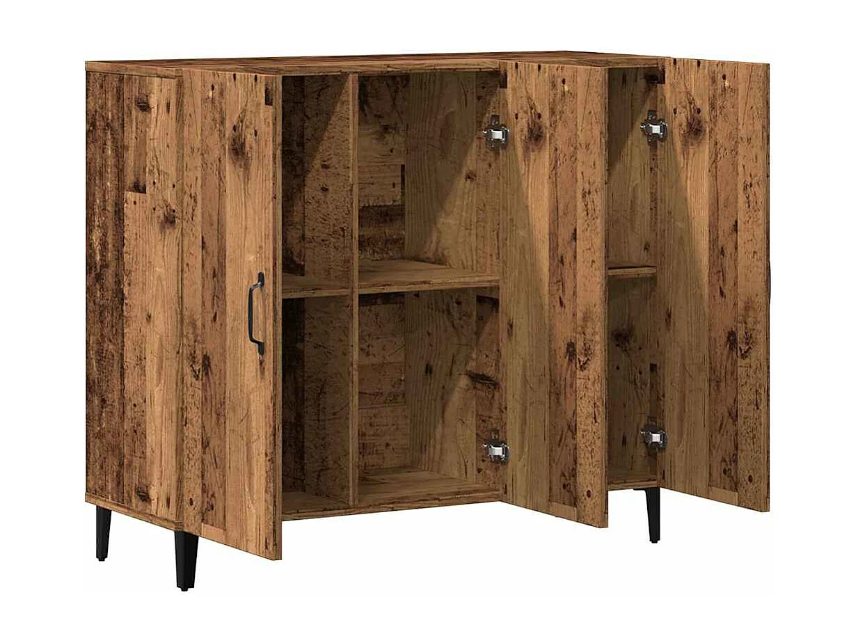 Buffet vieux bois 90x34x80 cm bois d'ingénierie