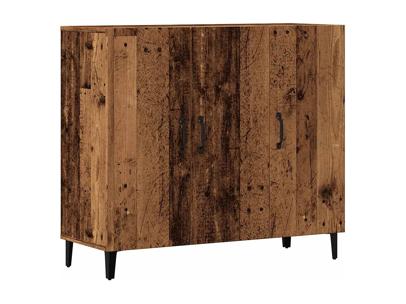 Oud houten dressoir 90x34x80 cm bewerkt hout