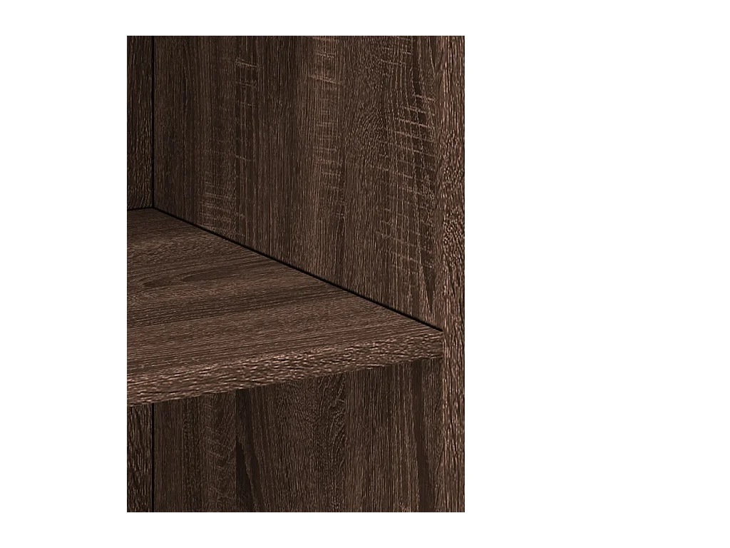 Hoog dressoir bruin eiken 70x41x185 cm bewerkt hout