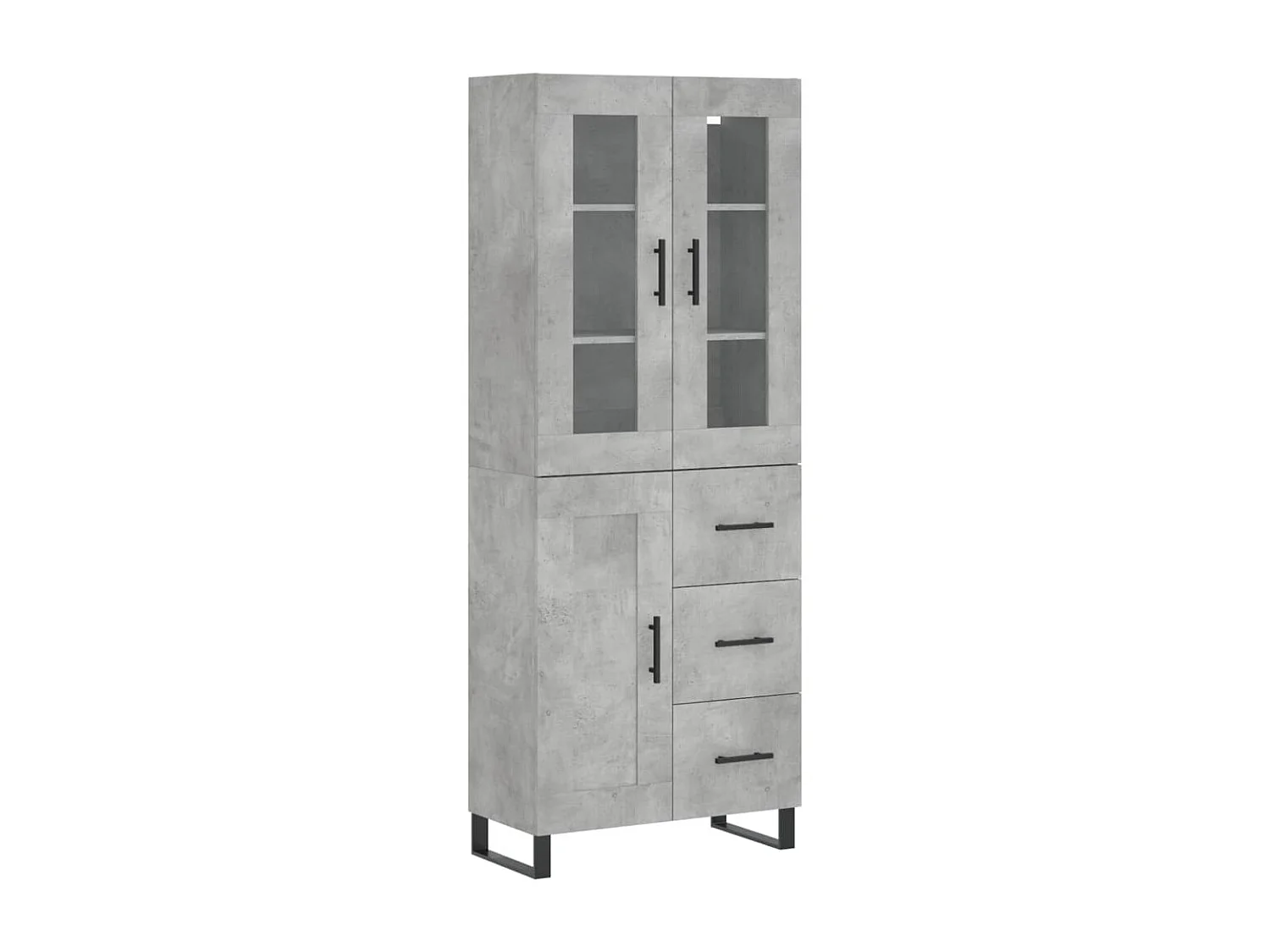 Buffet haut Gris béton 69,5x34x180 cm Bois d'ingénierie