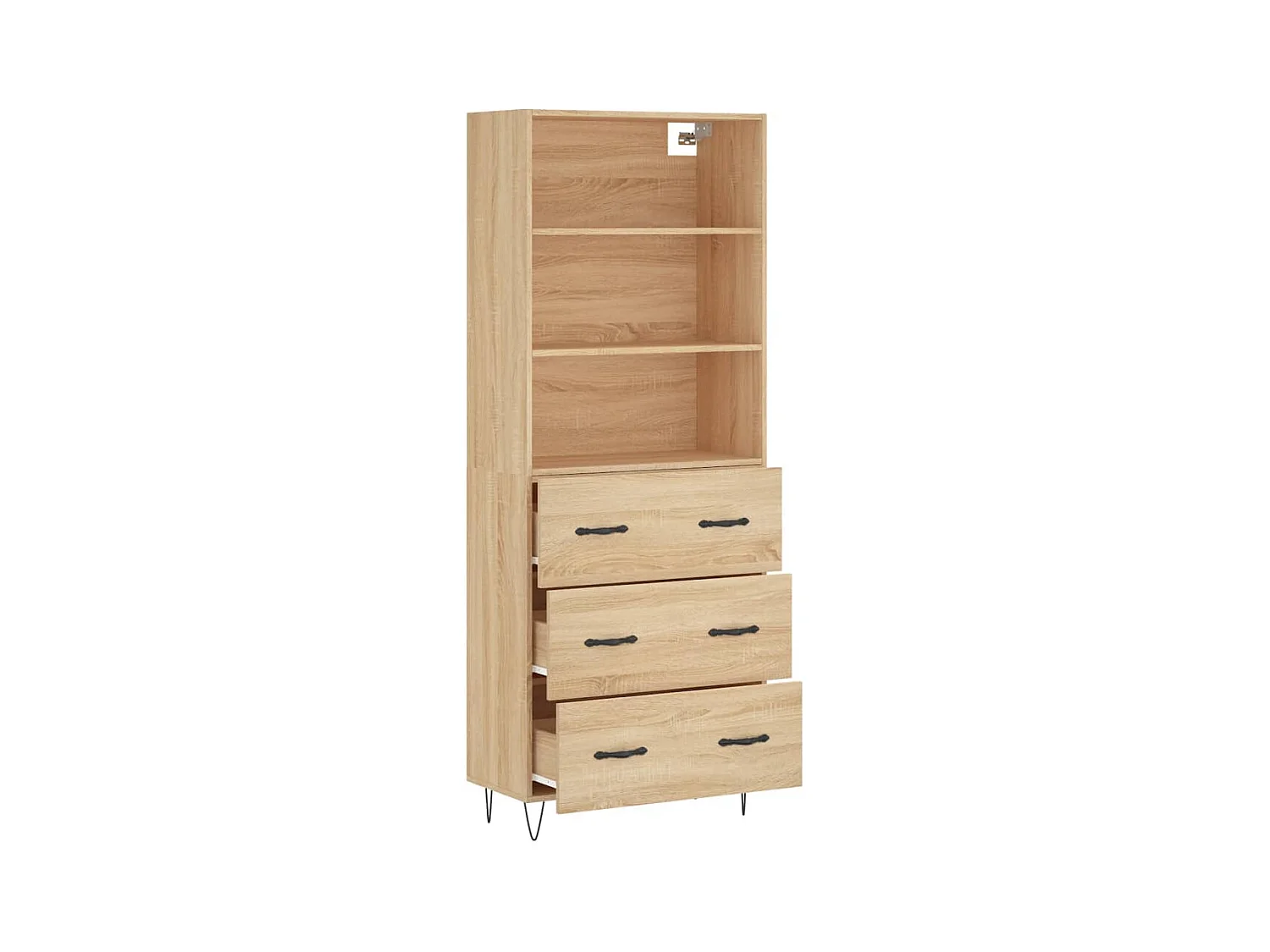 Hoog dressoir Sonoma eiken 69,5x34x180 cm Technisch hout