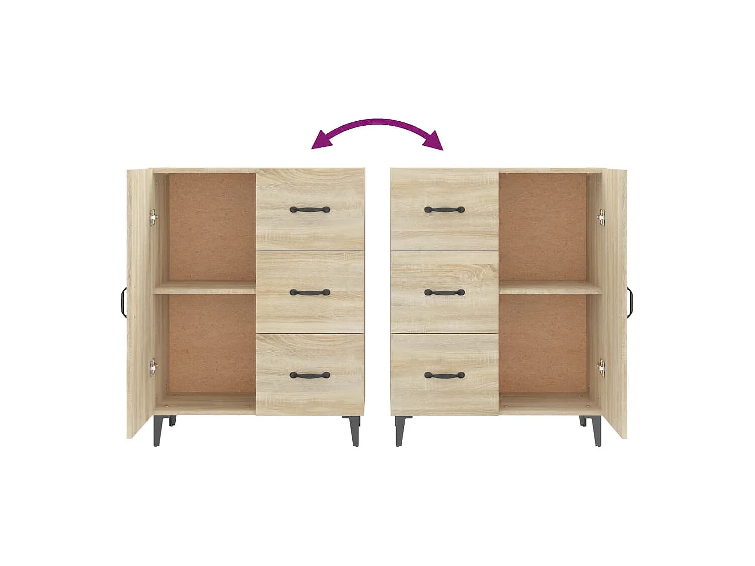 Credenza in rovere Sonoma 69,5x34x90 cm in legno ingegnerizzato