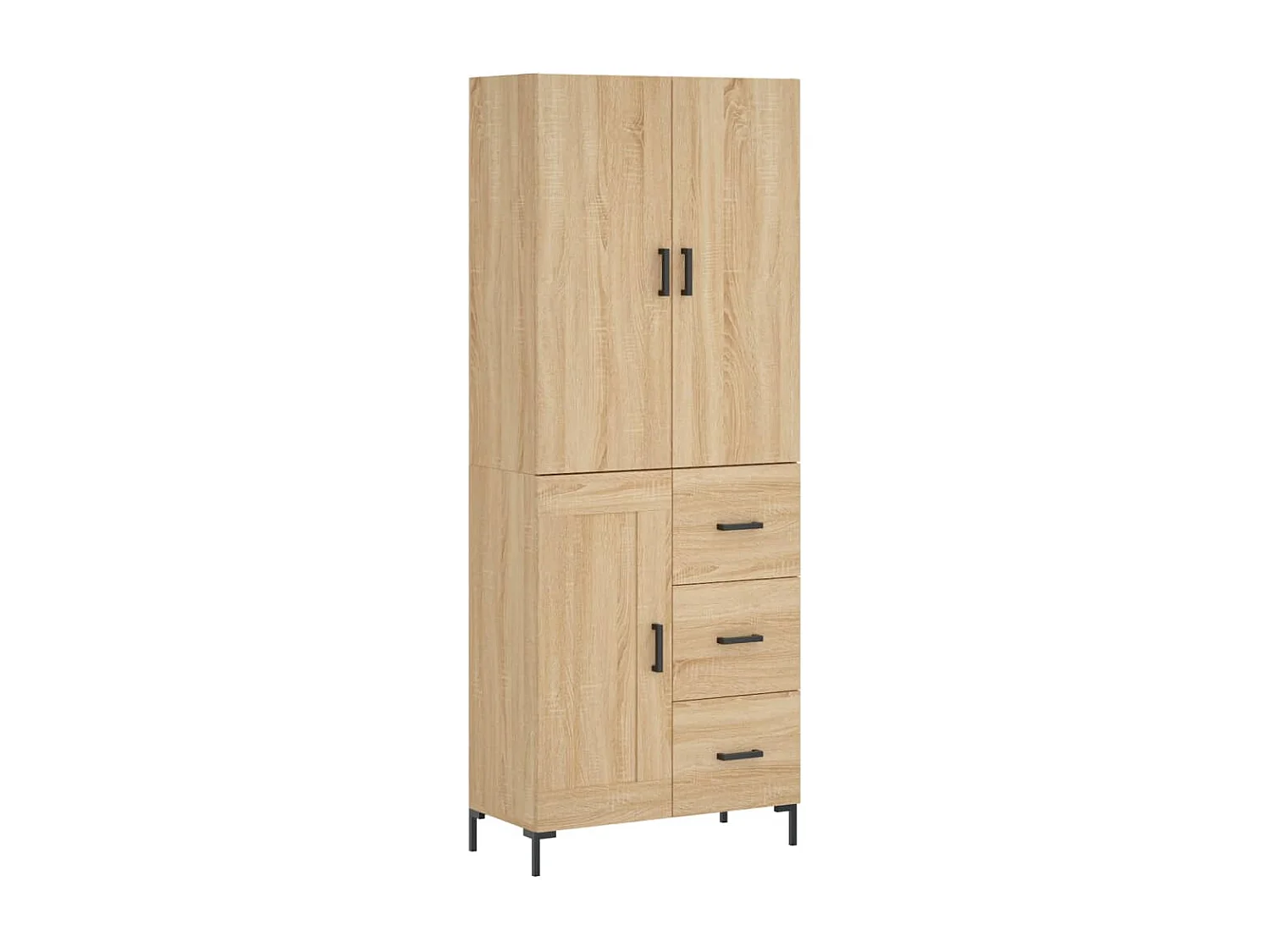 Hoog dressoir Sonoma eiken 69,5x34x180 cm Technisch hout
