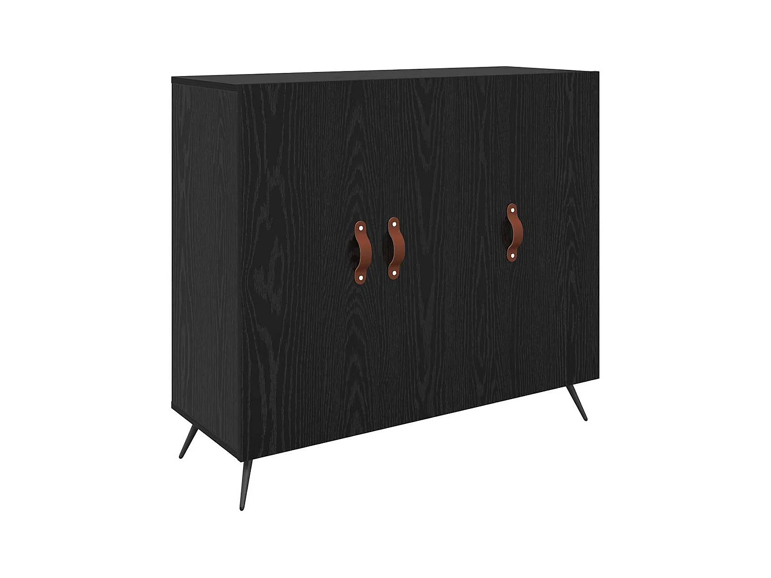 Buffet Noir 90 x 34 x 80 cm Bois d'ingénierie