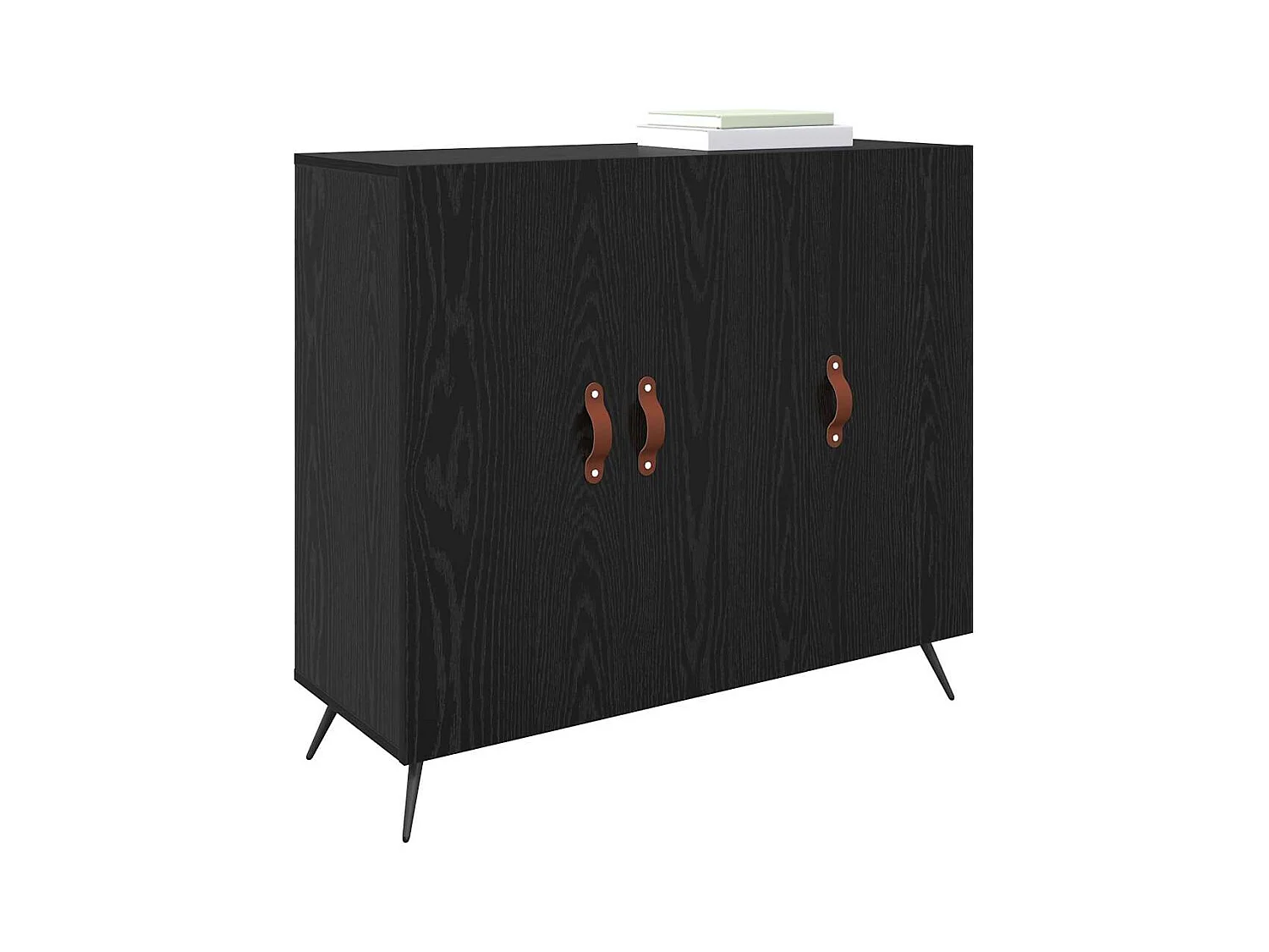 Buffet Noir 90 x 34 x 80 cm Bois d'ingénierie