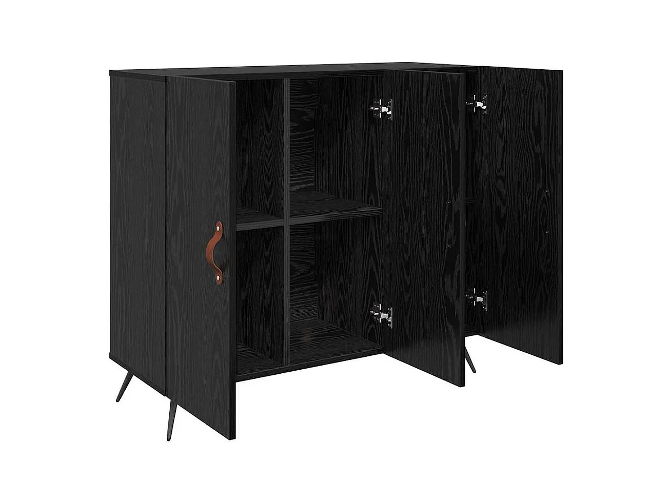 Buffet Noir 90 x 34 x 80 cm Bois d'ingénierie