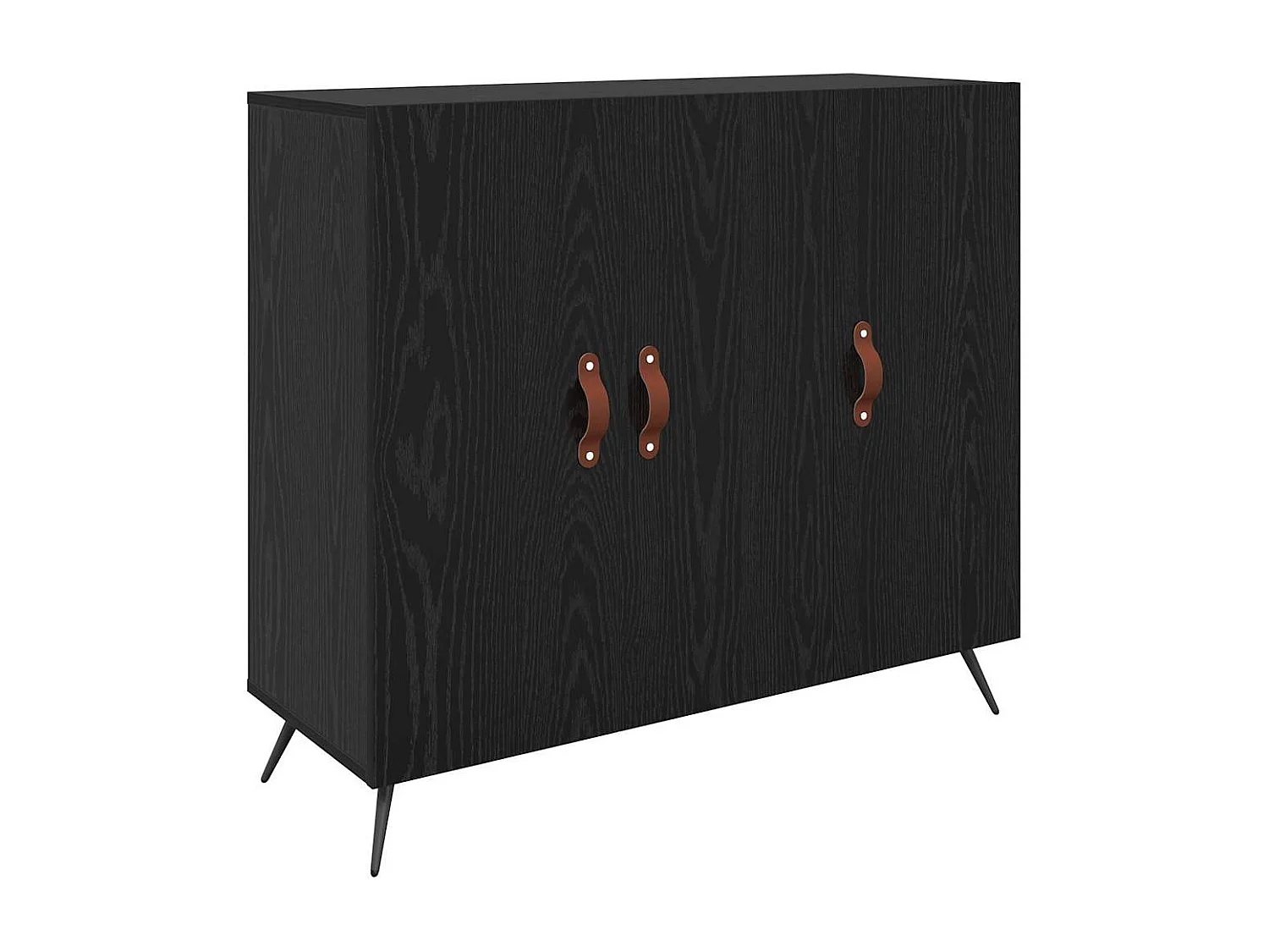 Aparador negro 90 x 34 x 80 cm Madera de ingeniería