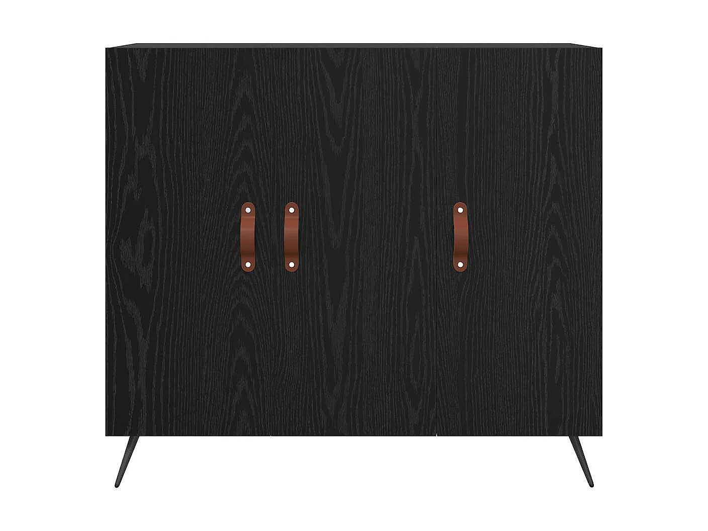 Aparador negro 90 x 34 x 80 cm Madera de ingeniería