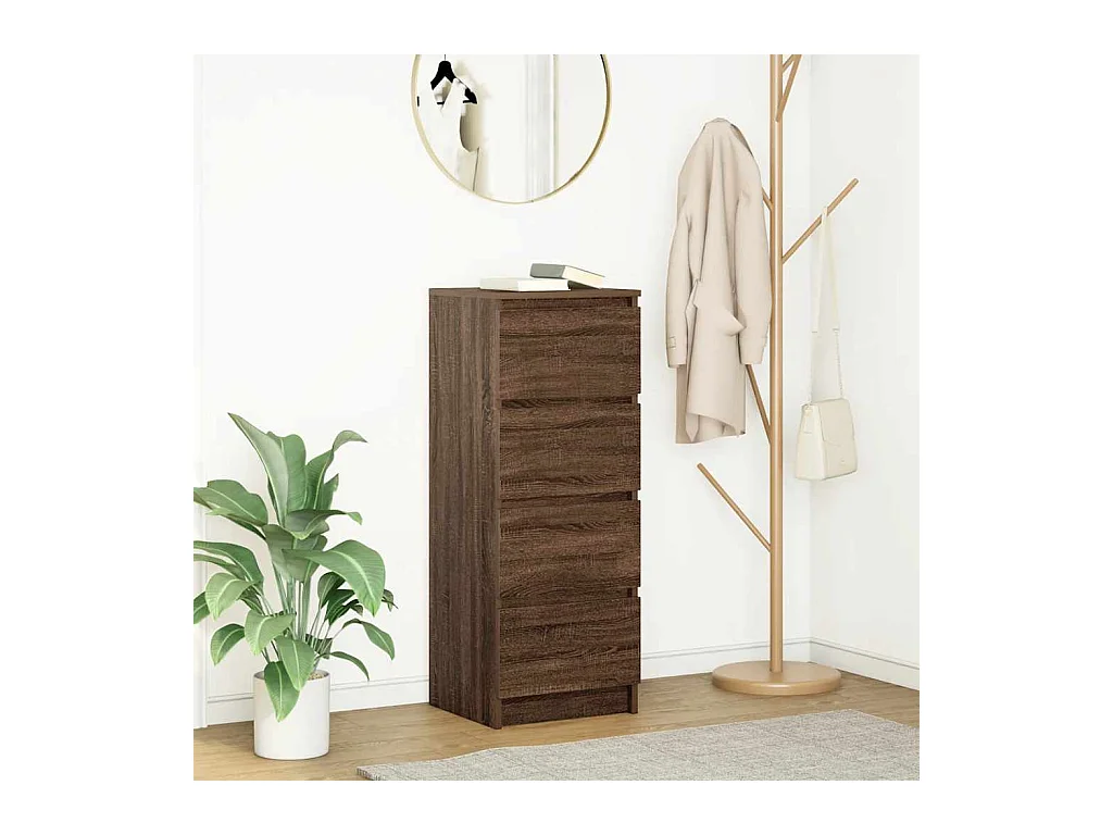 Buffet chêne marron 37,5x35x99 cm bois d'ingénierie