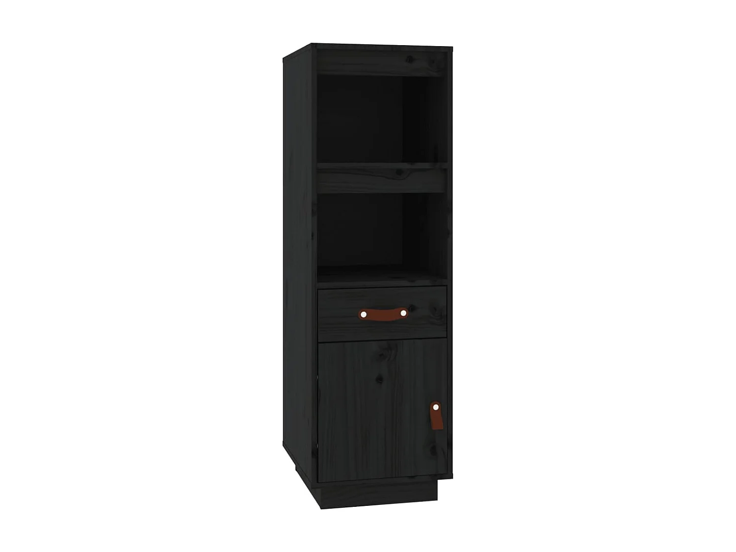 Buffet haut Noir 34x40x108,5 cm Bois massif de pin