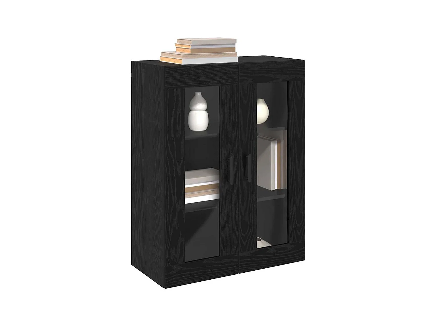 Pensili 2 pezzi Rovere Nero 69,5 x 34 x 90 cm