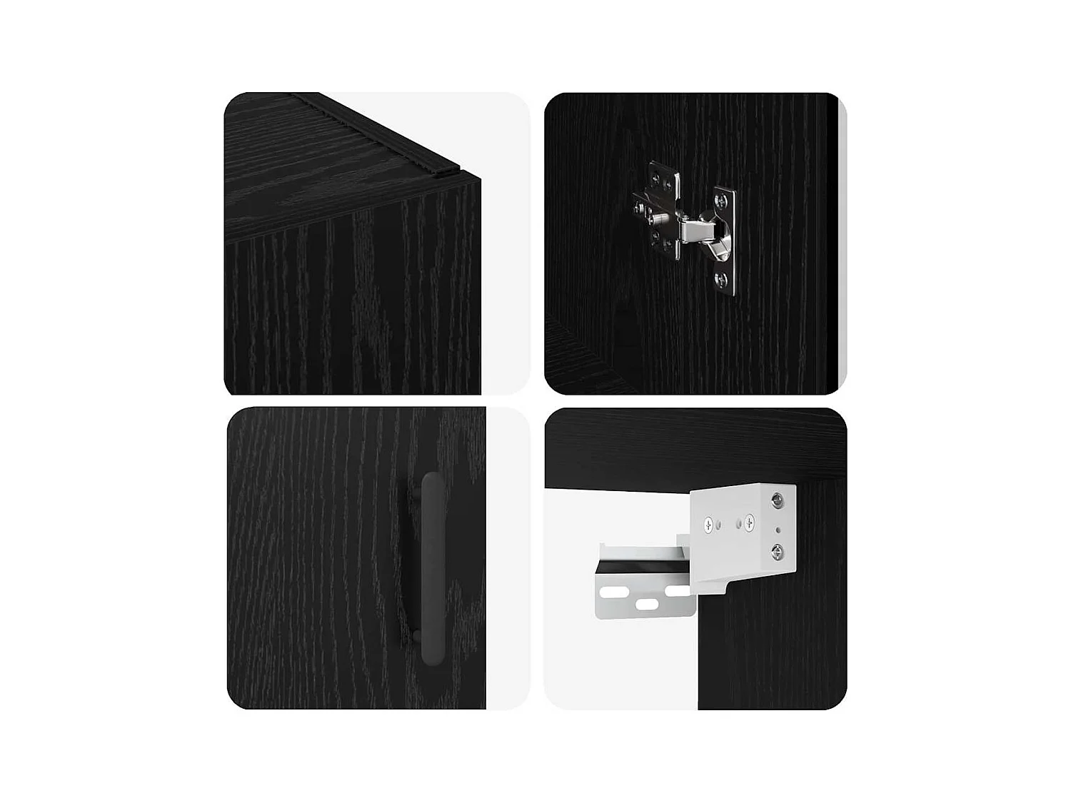 Pensili 2 pezzi Rovere Nero 69,5 x 34 x 90 cm