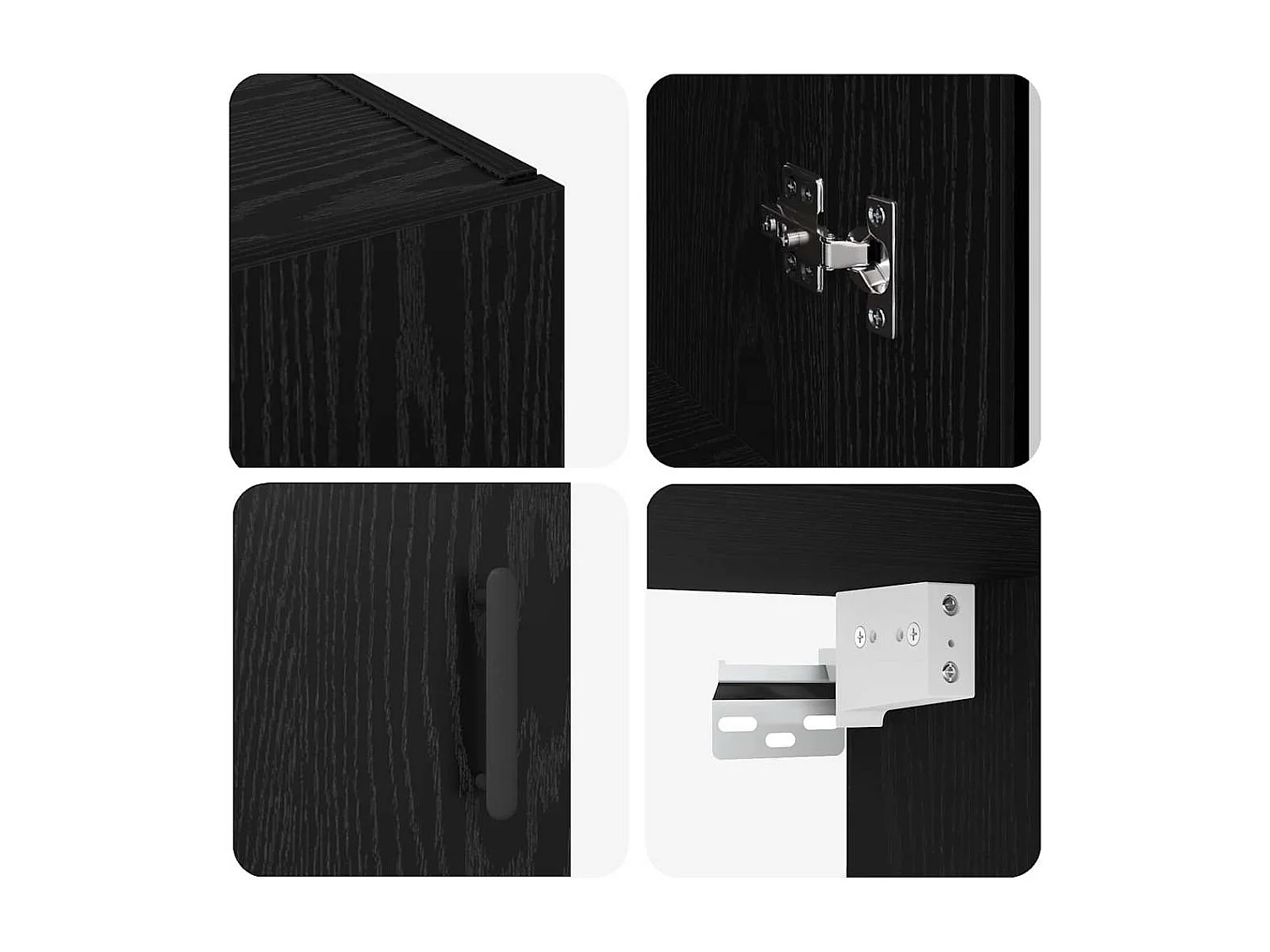 Pensili 2 pezzi Rovere Nero 69,5 x 34 x 90 cm