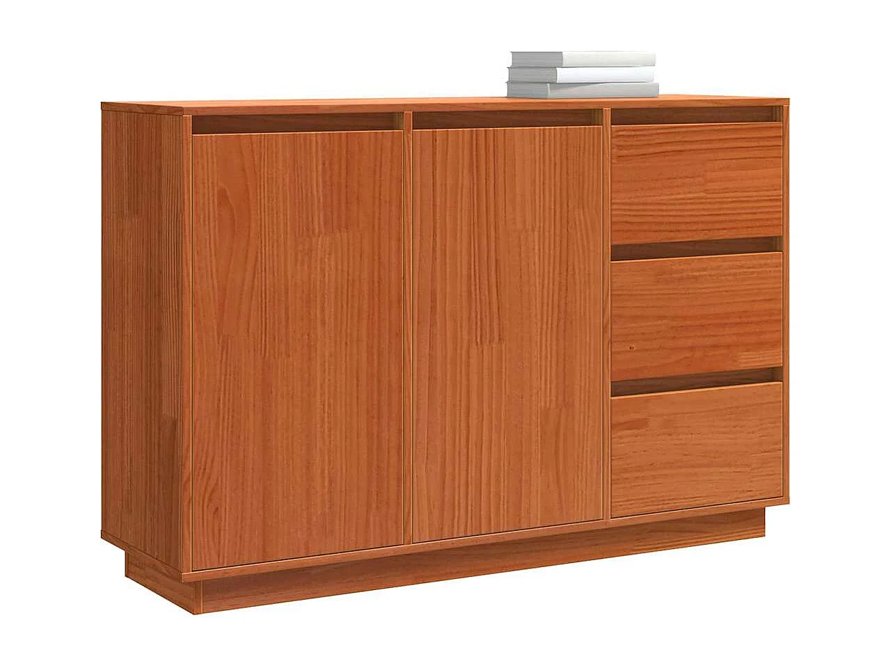 Buffet avec tiroir Marron 111 x 34 x 75 cm Bois de pin massif