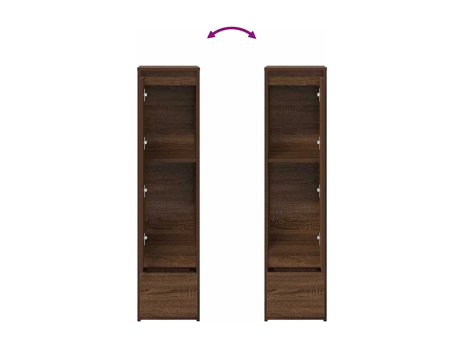 Buffet haut chêne marron 29,5x34x119,5 cm bois d'ingénierie