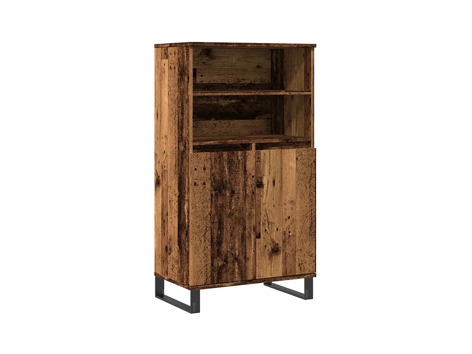 Buffet haut vieux bois 60x36x110 cm bois d'ingénierie