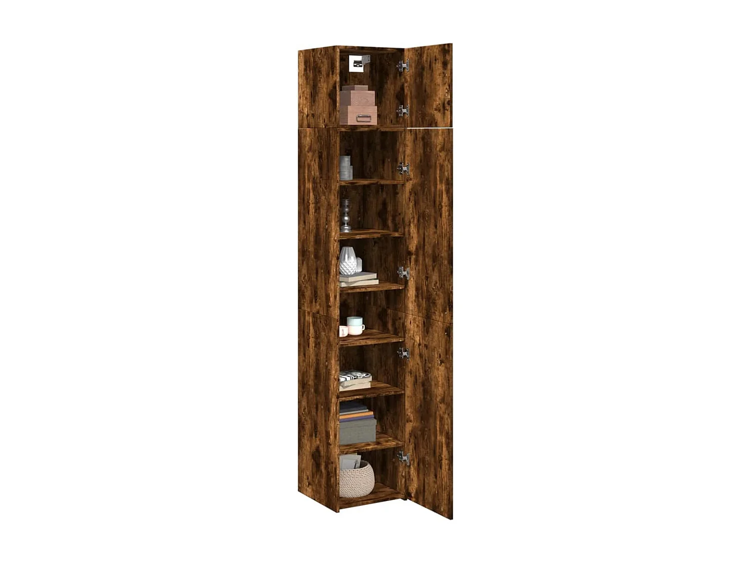 Armoire de rangement mince chêne fumé 40x42,5x225 cm