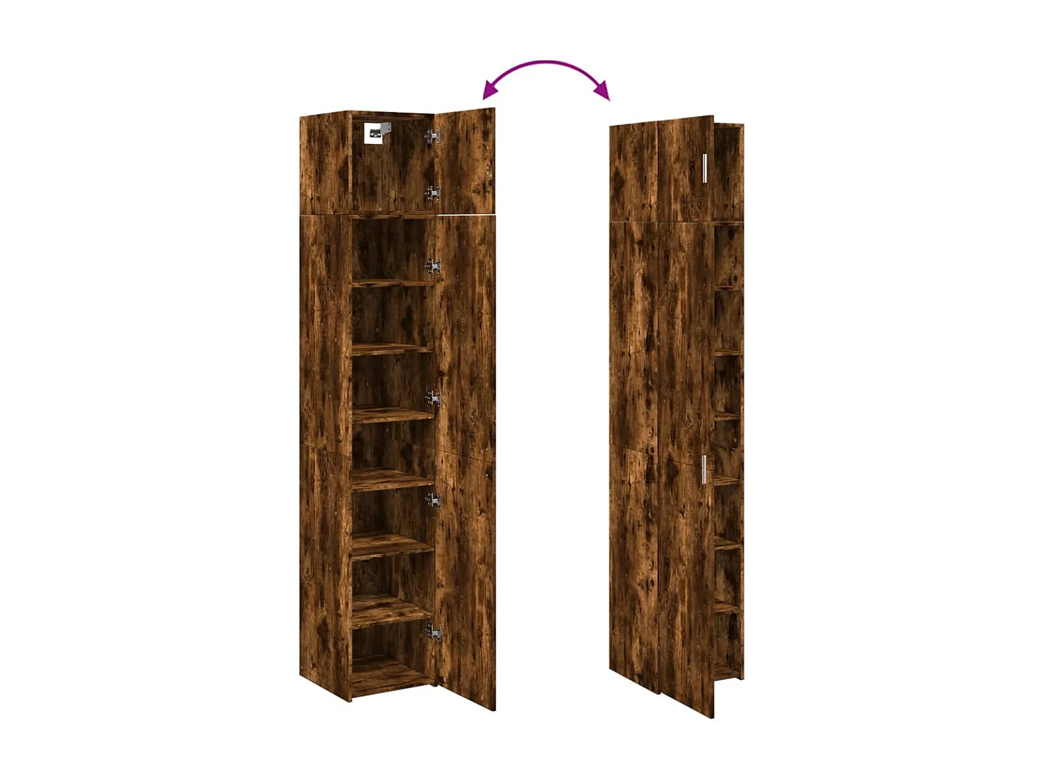 Armoire de rangement mince chêne fumé 40x42,5x225 cm