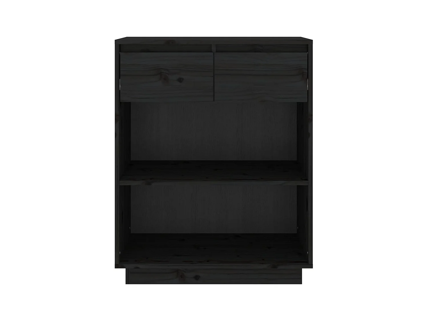 Armoire console Noir 60x34x75 cm Bois de pin solide