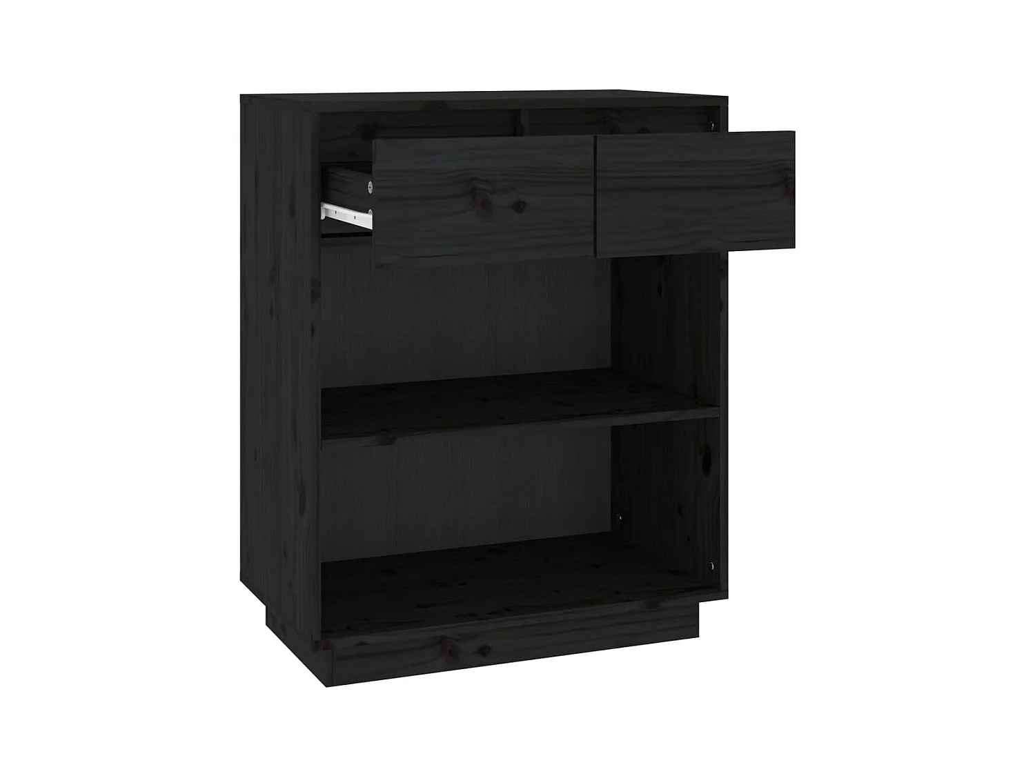 Armoire console Noir 60x34x75 cm Bois de pin solide