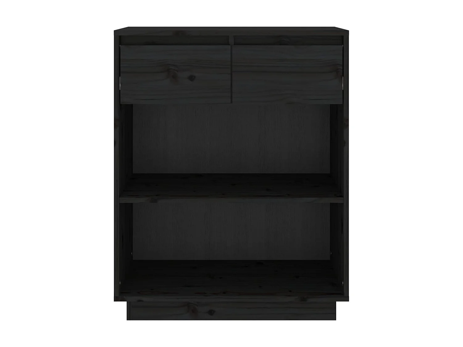 Armoire console Noir 60x34x75 cm Bois de pin solide