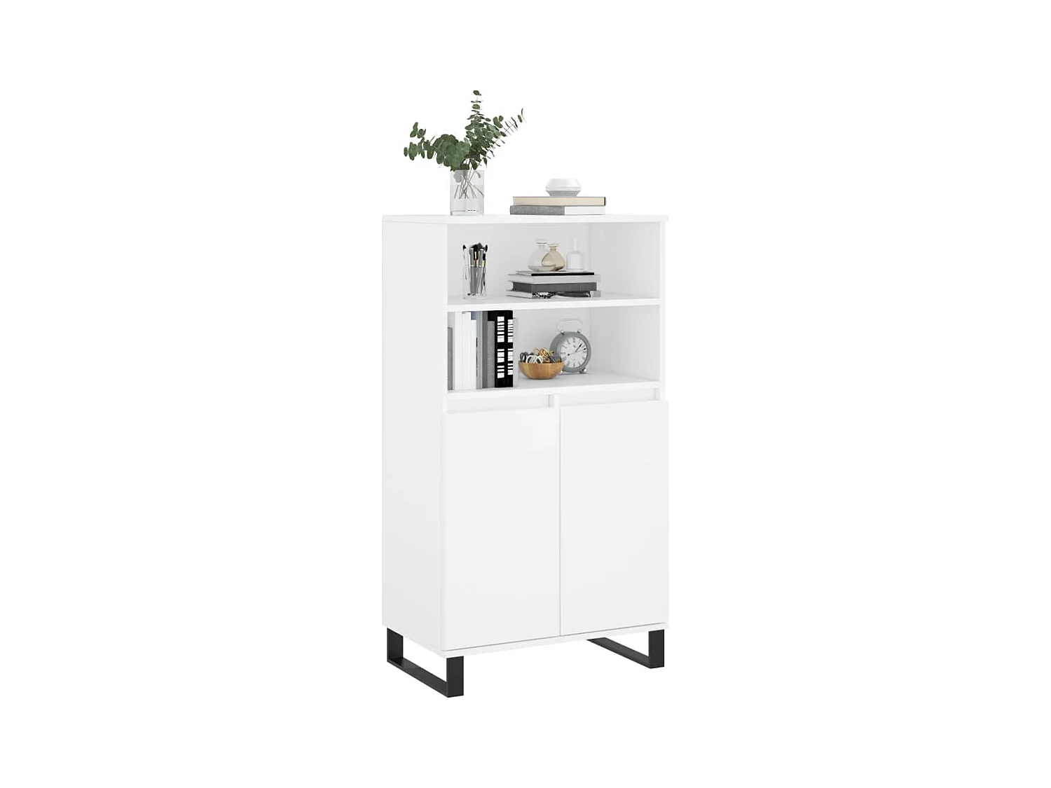 Wit hoog dressoir 60x36x110 cm Technisch hout