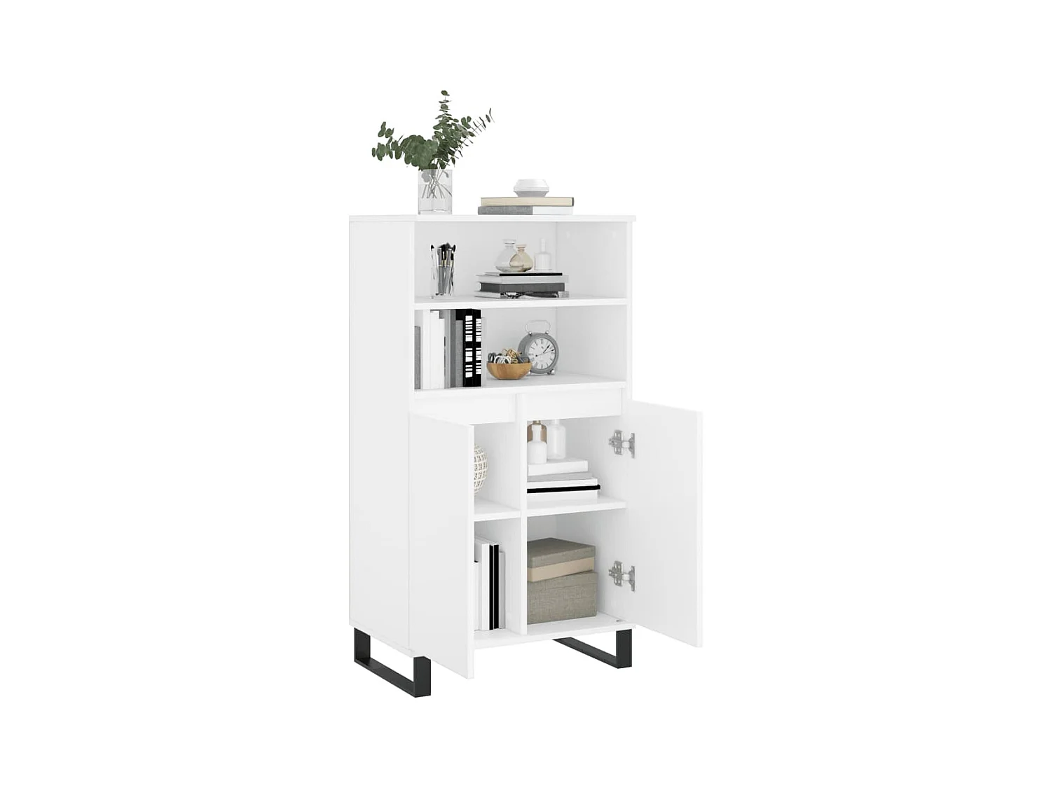 Wit hoog dressoir 60x36x110 cm Technisch hout