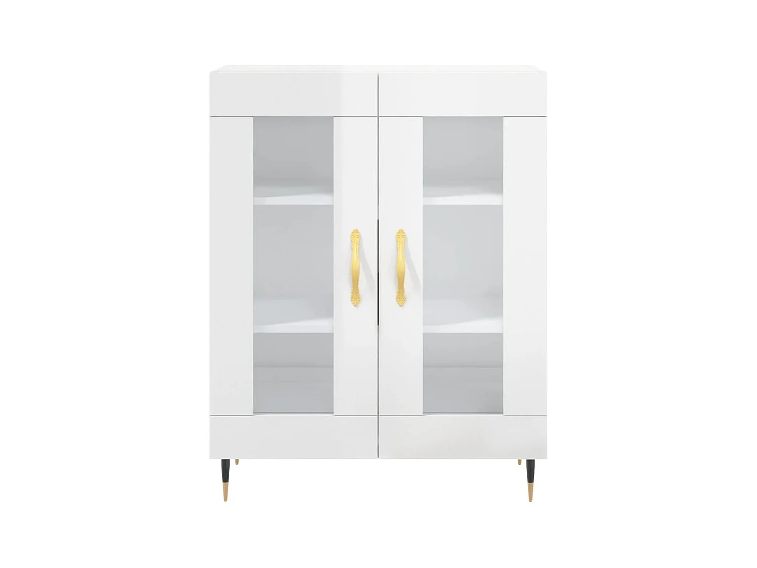 Buffet Blanc brillant 69,5x34x90 cm Bois d'ingénierie