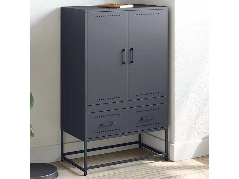 Buffet haut anthracite 68x39x111,5 cm acier