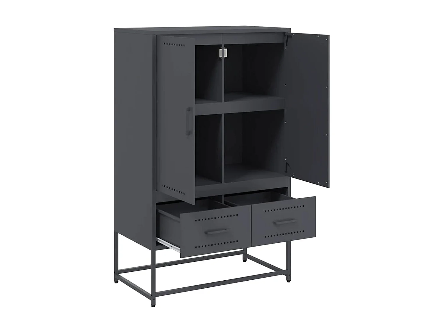 Buffet haut anthracite 68x39x111,5 cm acier