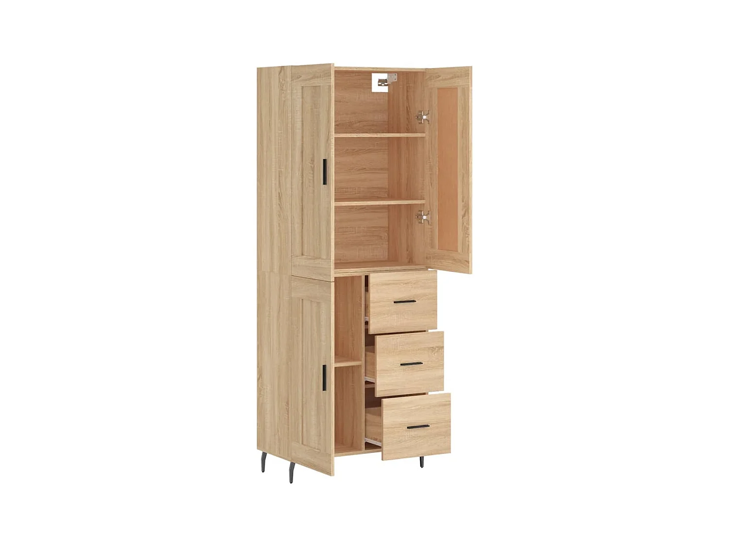 Hoog dressoir Sonoma eiken 69,5x34x180 cm Technisch hout