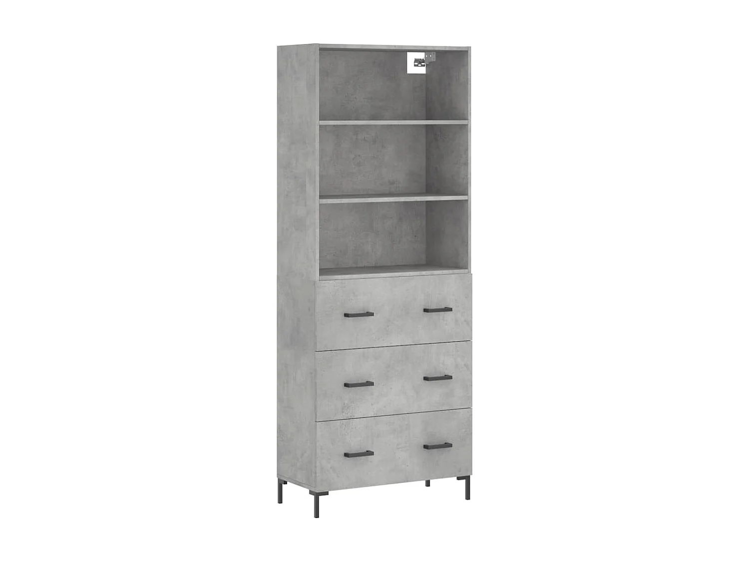 Credenza alta Grigio cemento 69,5x34x180 cm Legno ingegnerizzato