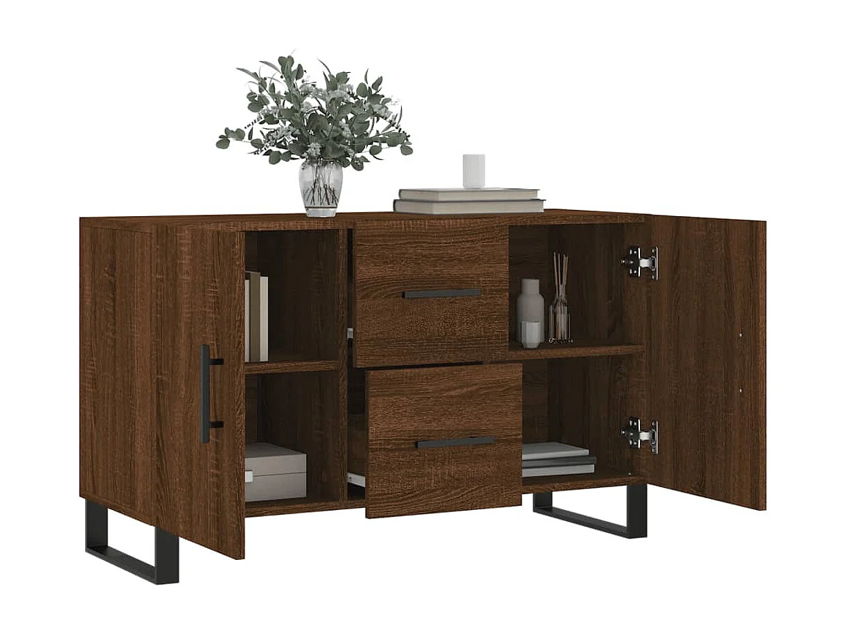 Buffet chêne marron 100x36x60 cm bois d'ingénierie