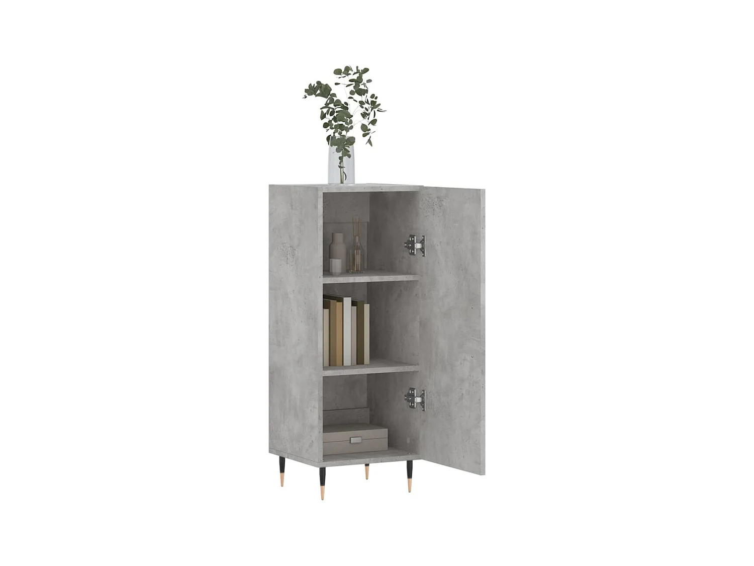 Buffet Gris béton 34,5x34x90 cm Bois d'ingénierie