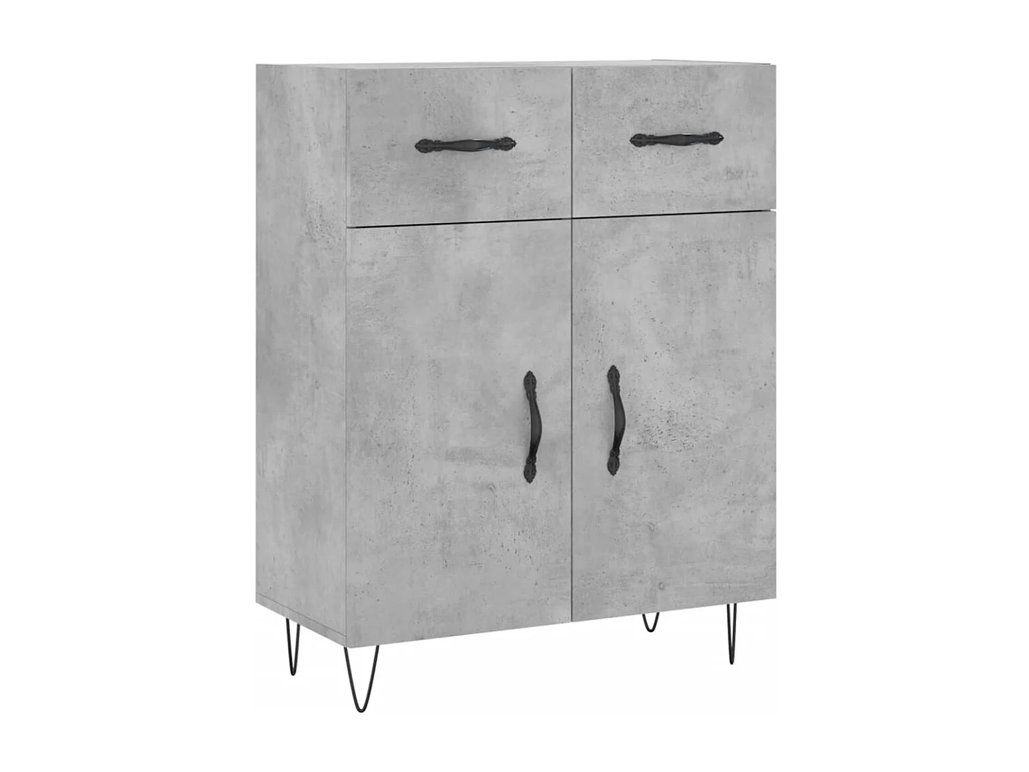Buffet haut Gris béton 69,5x34x180 cm Bois d'ingénierie