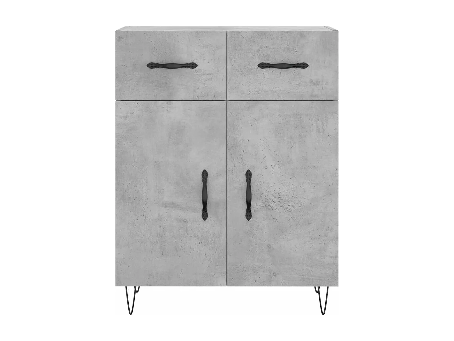 Hohes Sideboard Betongrau 69,5x34x180 cm Holzwerkstoff