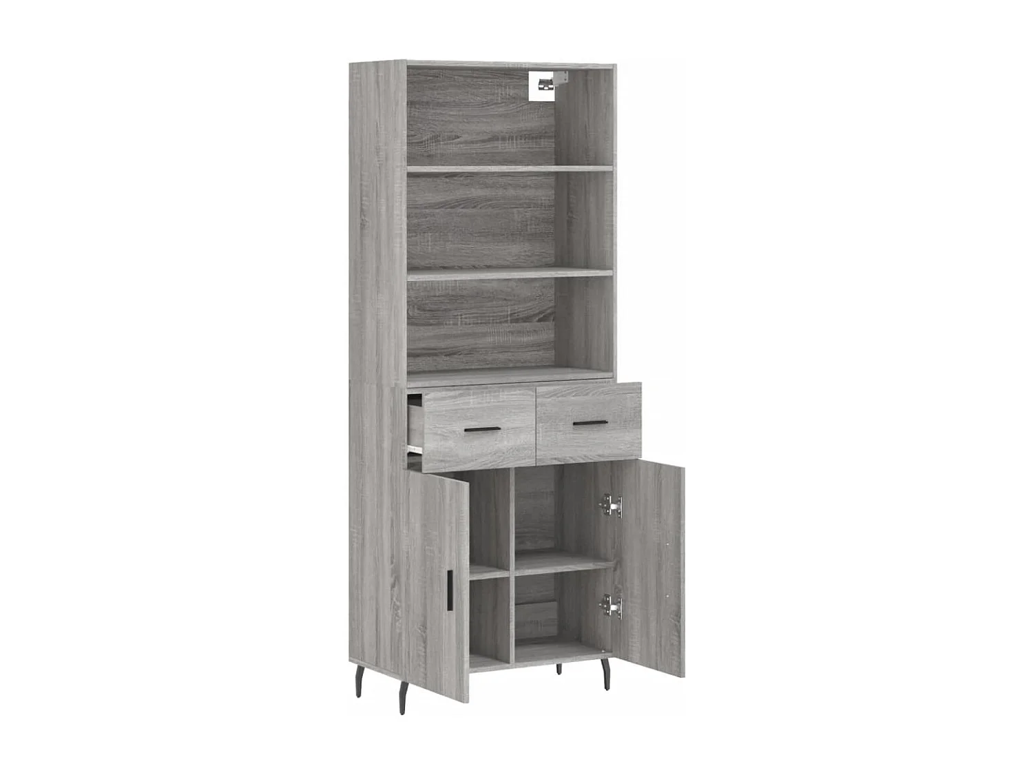 Buffet haut Sonoma gris 69,5x34x180 cm Bois d'ingénierie