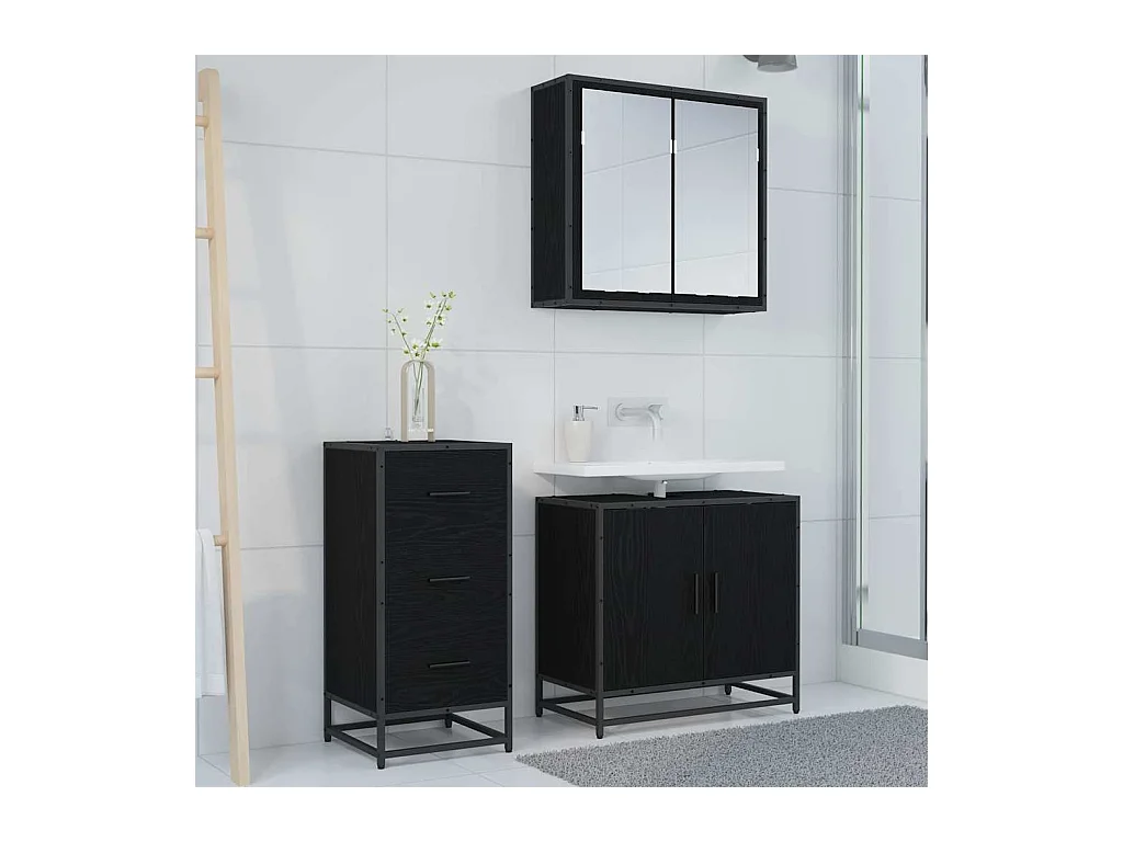 Buffet Chêne noir 35.5 x 35 x 76 cm Bois d'ingénierie