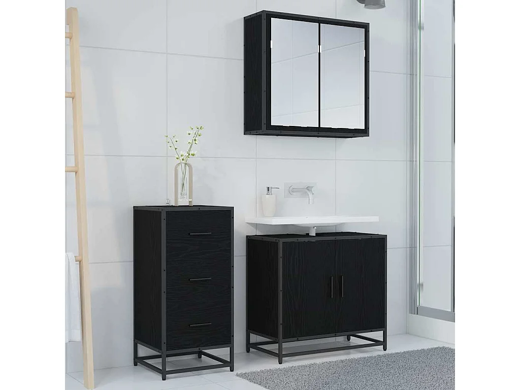 Buffet Chêne noir 35.5 x 35 x 76 cm Bois d'ingénierie