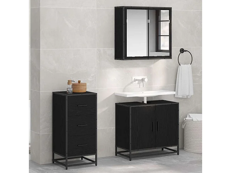 Buffet Chêne noir 35.5 x 35 x 76 cm Bois d'ingénierie