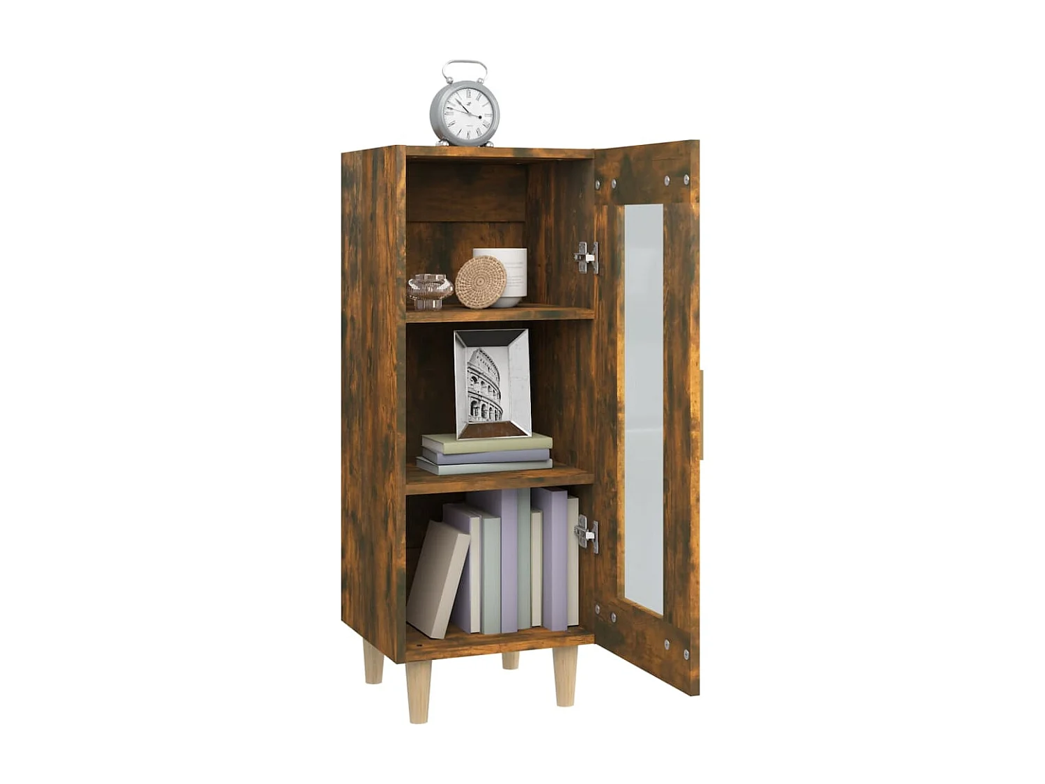 Buffet Chêne fumé 34,5x34x90 cm Bois d'ingénierie