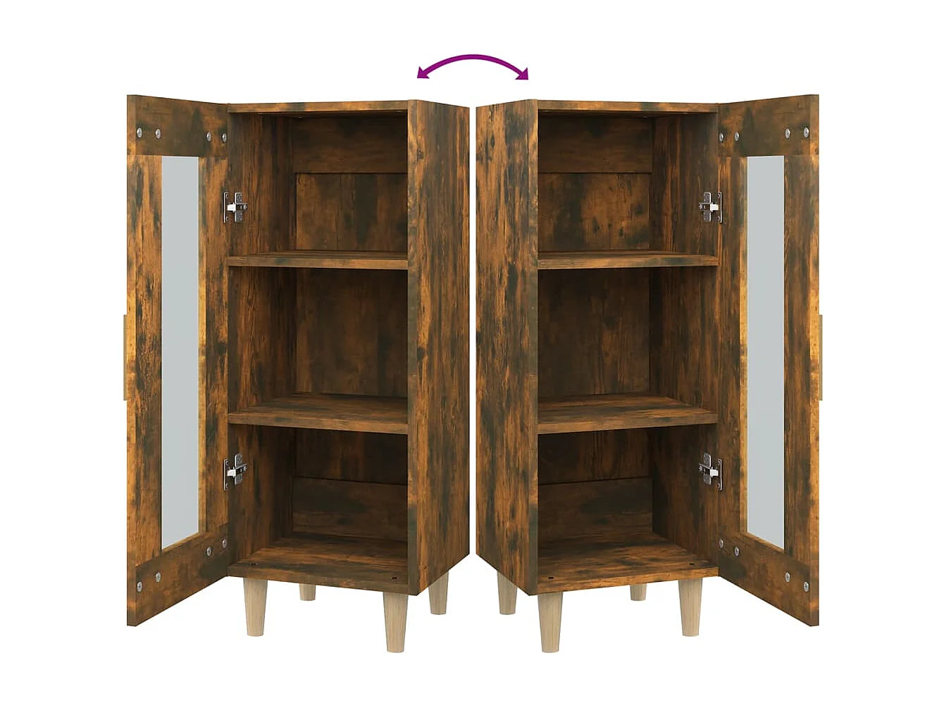 Buffet Chêne fumé 34,5x34x90 cm Bois d'ingénierie