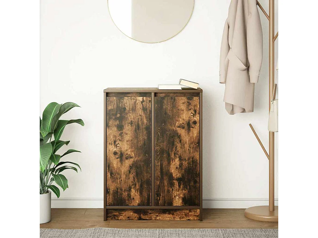 Sideboard aus geräucherter Eiche, 57 x 34 x 76 cm, Holzwerkstoff