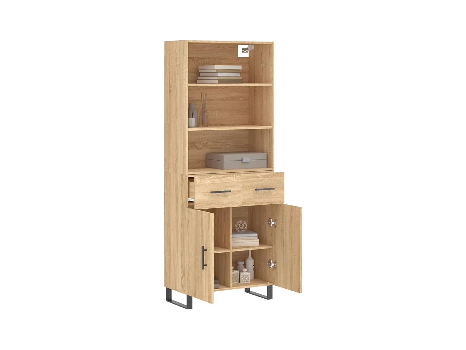 Buffet haut Chêne sonoma 69,5x34x180 cm Bois d'ingénierie