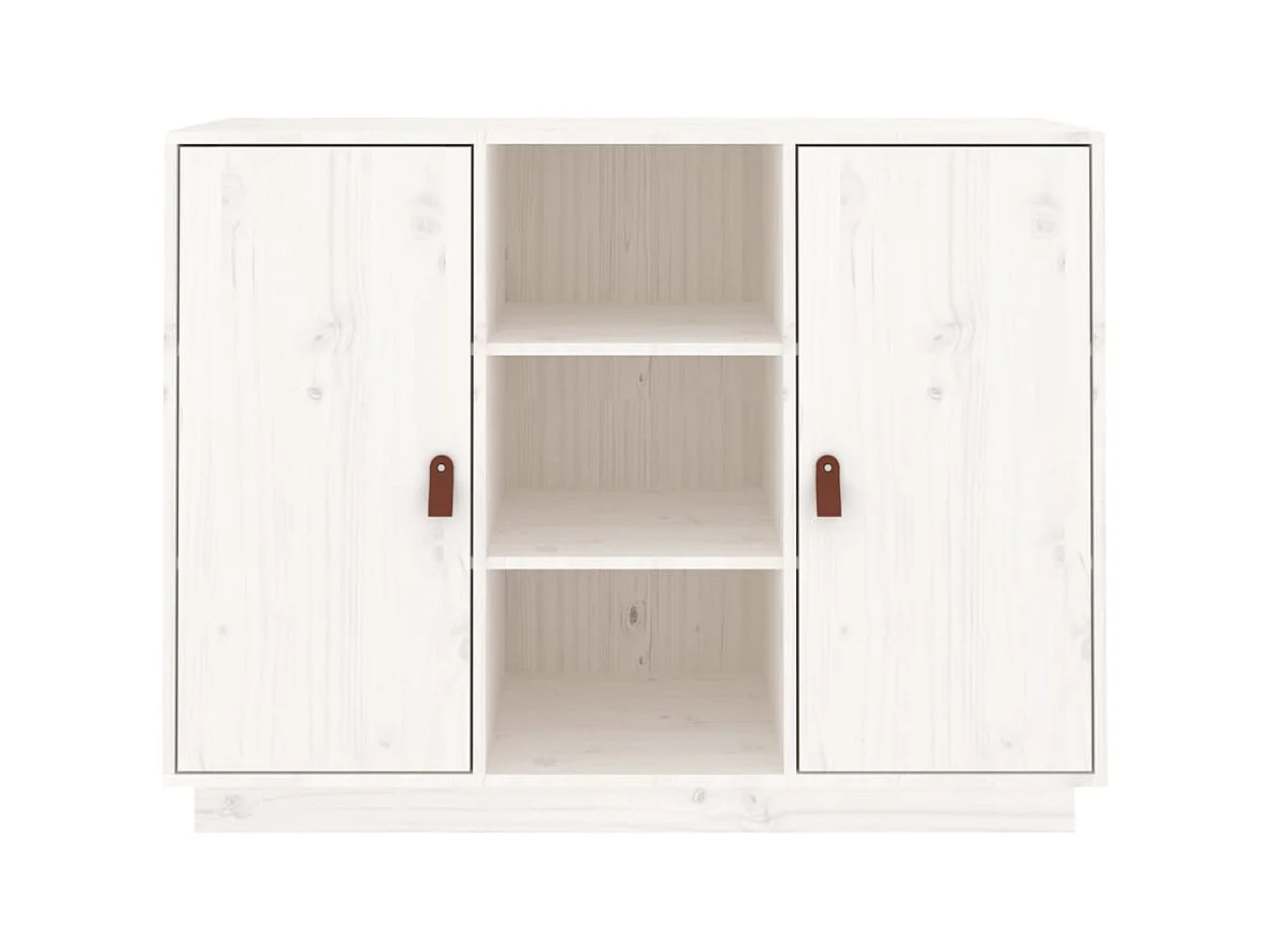Buffet Blanc 100x40x75 cm Bois massif de pin