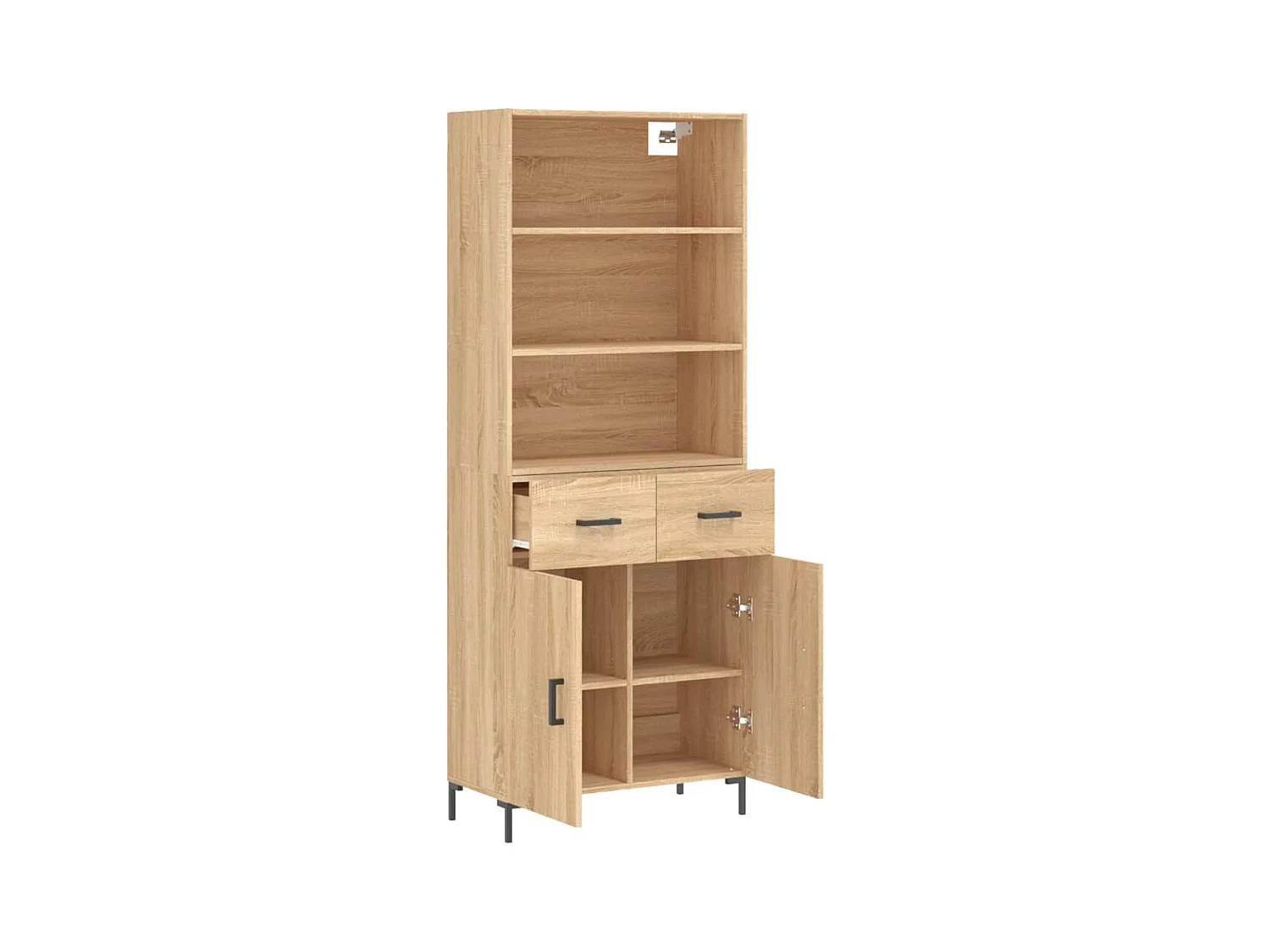 Aparador alto roble Sonoma 69,5x34x180 cm Madera de ingeniería